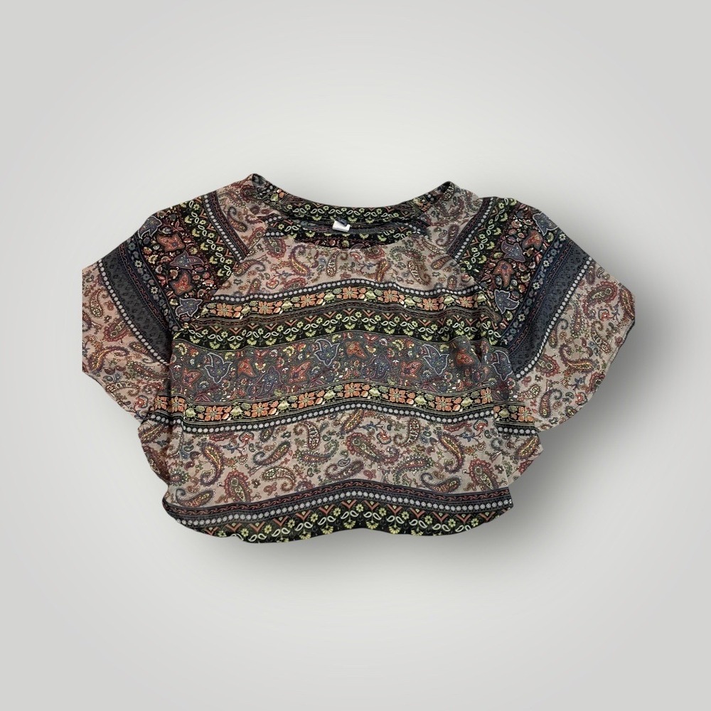 Life Is Swell Women Dolman Top Small Paisley Floral Festival Lightweight Resort - Picture 3 of 8